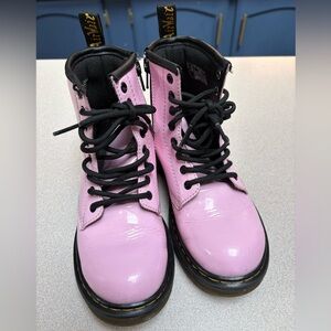 Girls Dr Martens Doc Martens Pink Patent leather  Boots Size 13 1460
